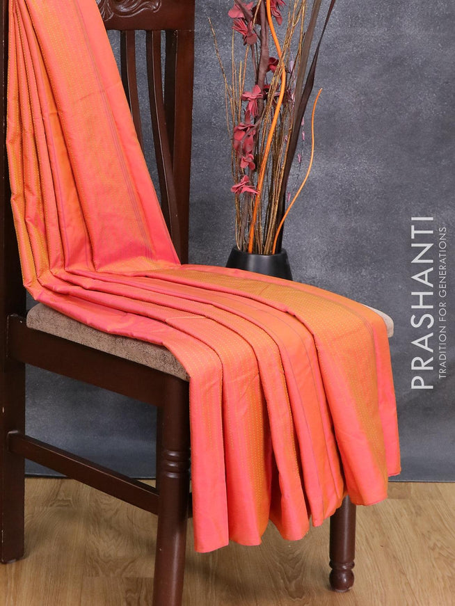 Arani semi silk saree dual shade of pink with allover thread weaves in borderless style - {{ collection.title }} by Prashanti Sarees