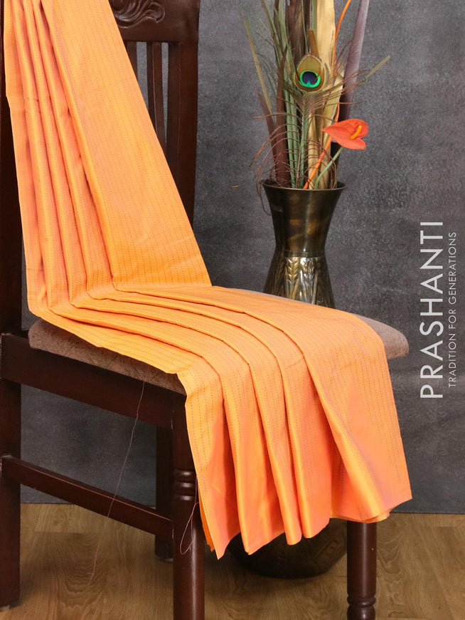 Arani semi silk saree dual shade of yellow with allover thread weaves in borderless style - {{ collection.title }} by Prashanti Sarees