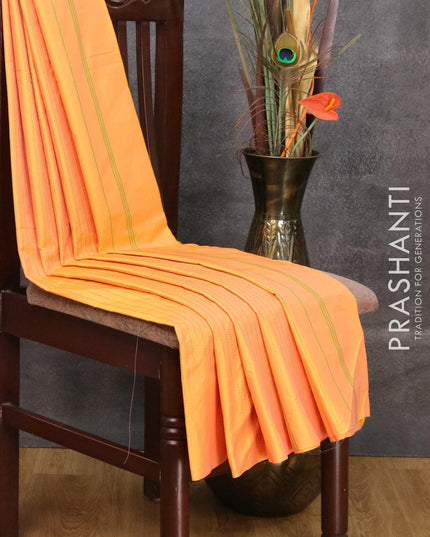 Arani semi silk saree dual shade of yellow with allover thread weaves in borderless style - {{ collection.title }} by Prashanti Sarees