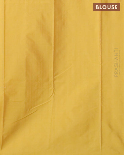 Arani semi silk saree fluorescent green and yellow with allover copper zari weaves in borderless style - {{ collection.title }} by Prashanti Sarees