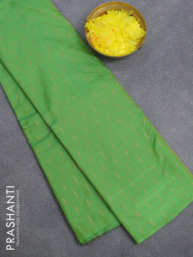 Arani semi silk saree green and dual shade of maroon with allover zari weaves in borderless style - {{ collection.title }} by Prashanti Sarees
