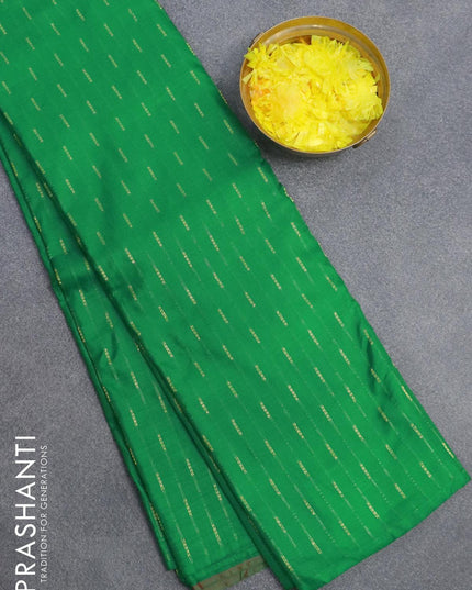 Arani semi silk saree green and dual shade of maroonish green with allover zari weaves in borderless style - {{ collection.title }} by Prashanti Sarees
