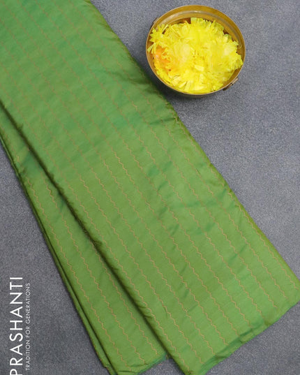 Arani semi silk saree green and dual shade of pink with allover zari weaves in borderless style - {{ collection.title }} by Prashanti Sarees