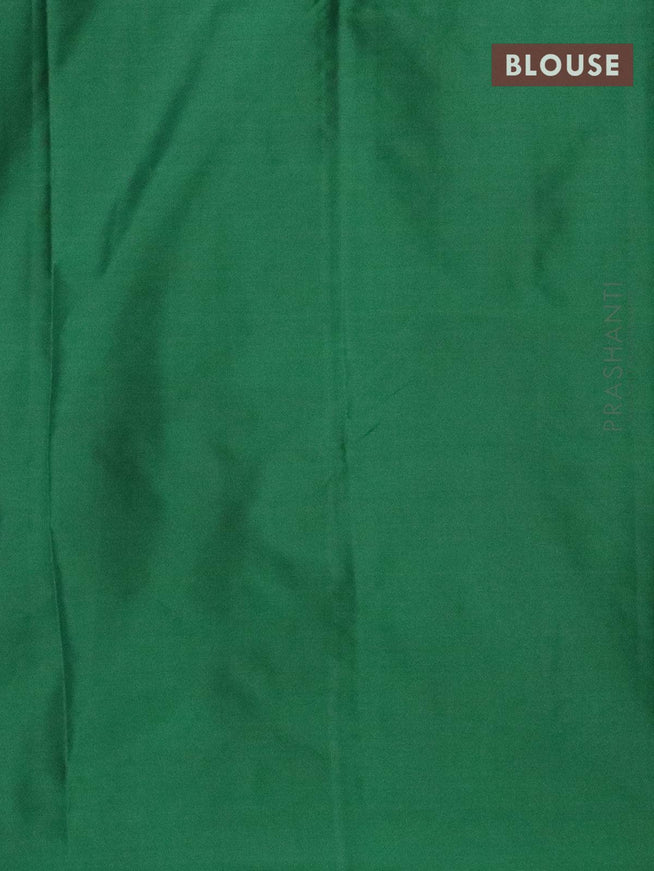 Arani semi silk saree green with allover zari weaves in borderless style - {{ collection.title }} by Prashanti Sarees
