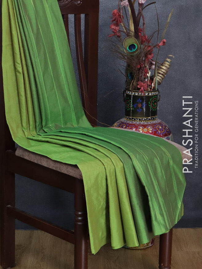 Arani semi silk saree light green with allover zari checked pattern and simple border - {{ collection.title }} by Prashanti Sarees