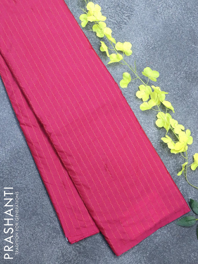 Arani semi silk saree magenta pink and dual shade of yellowish pink with allover copper zari weaves in borderless style - {{ collection.title }} by Prashanti Sarees