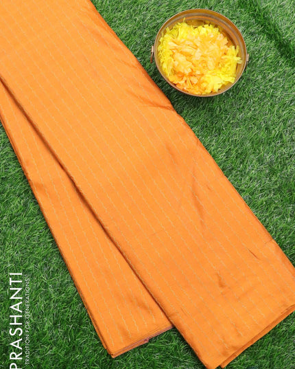 Arani semi silk saree mango yellow and dual shade of purple with allover zari weaves in borderless style - {{ collection.title }} by Prashanti Sarees
