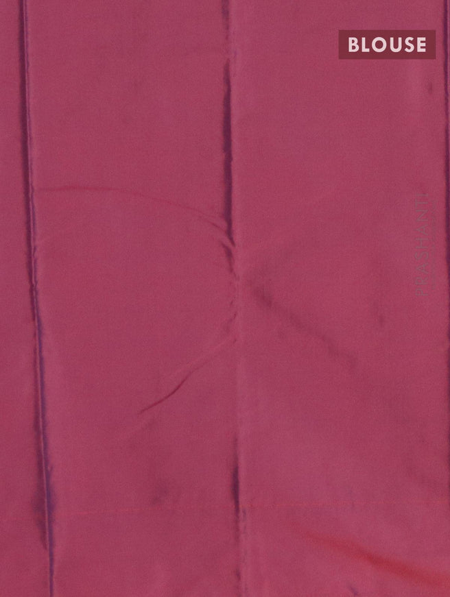 Arani semi silk saree maroon with allover copper zari checked pattern and simple border - {{ collection.title }} by Prashanti Sarees