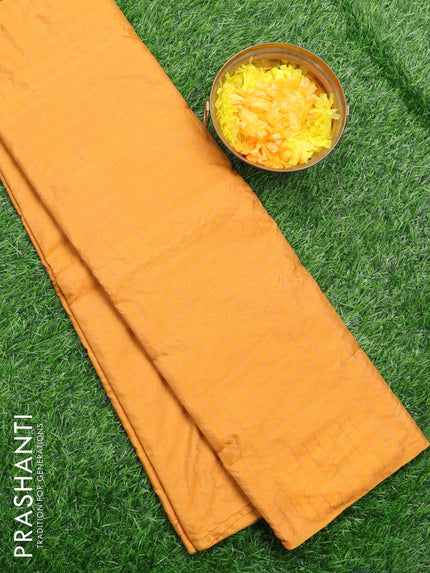 Arani semi silk saree mustard yellow and dual shade of green with allover zari weaves in borderless style - {{ collection.title }} by Prashanti Sarees