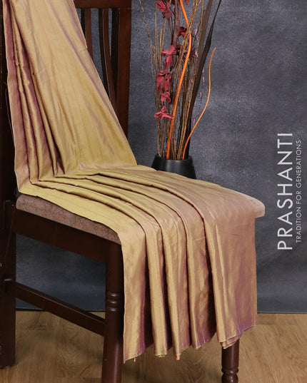 Arani semi silk saree olive green with allover thread weaves in borderless style - {{ collection.title }} by Prashanti Sarees