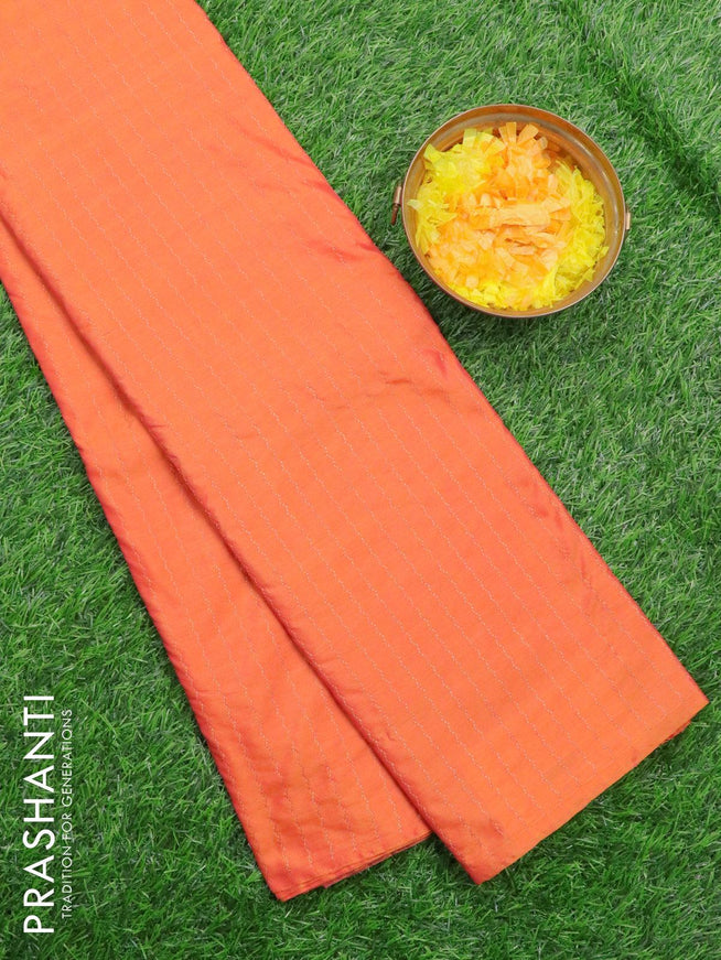 Arani semi silk saree orange and dual shade of pink with allover zari weaves in borderless style - {{ collection.title }} by Prashanti Sarees