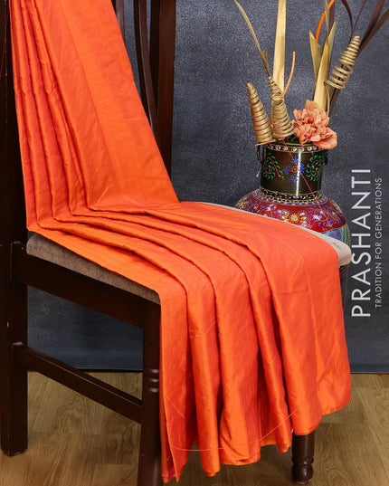 Arani semi silk saree orange and dual shade of pink with allover zari weaves in borderless style - {{ collection.title }} by Prashanti Sarees
