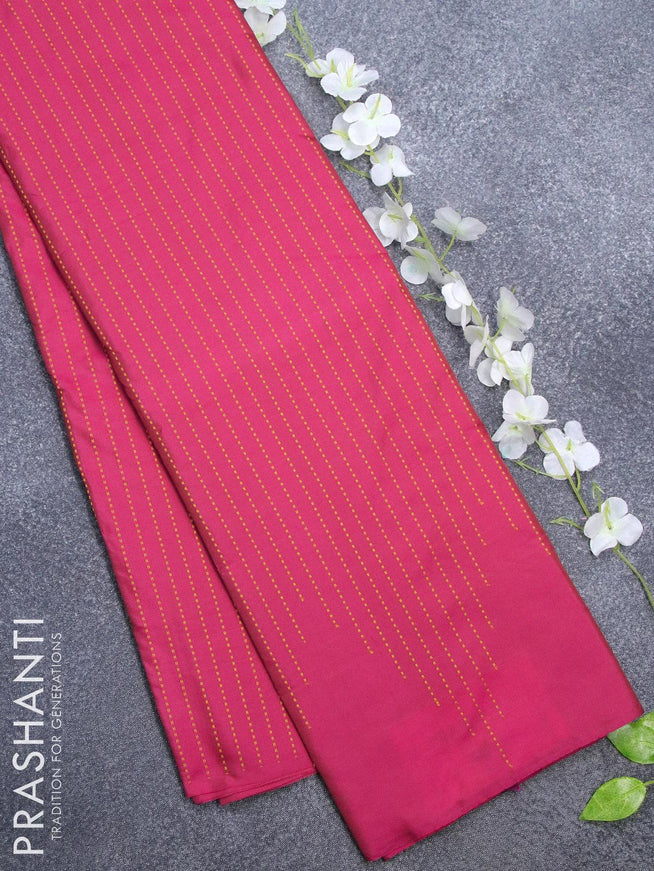 Arani semi silk saree pink and dual shade of magenta pink with allover thread weaves in borderless style - {{ collection.title }} by Prashanti Sarees