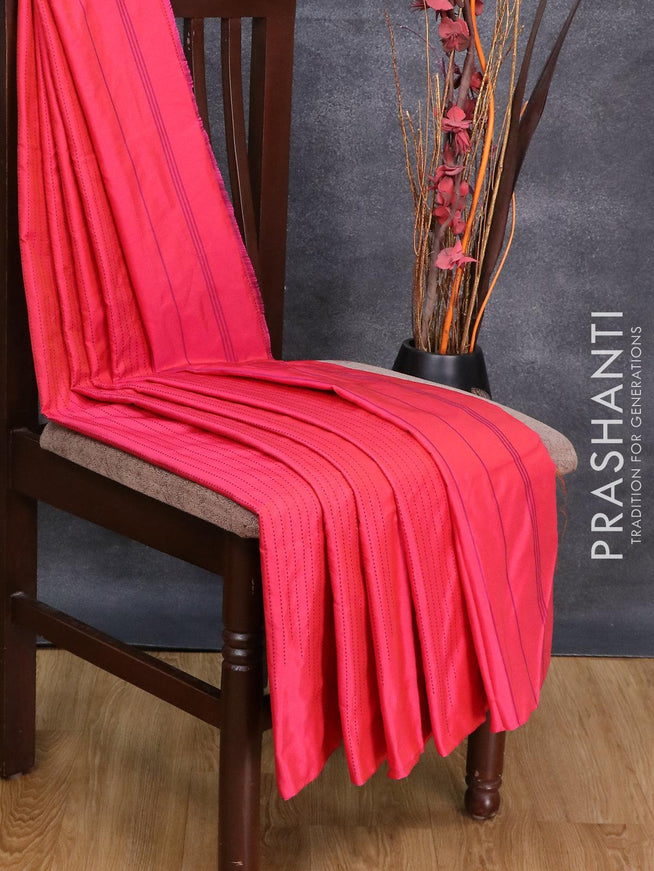 Arani semi silk saree pink with allover thread weaves in borderless style - {{ collection.title }} by Prashanti Sarees