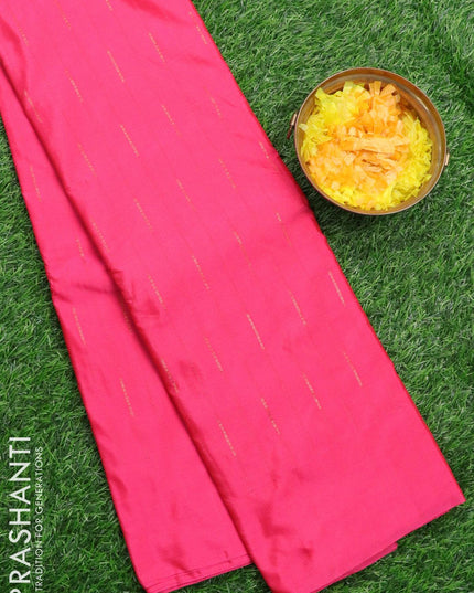 Arani semi silk saree pink with copper zari wovern butta weaves in borderless style - {{ collection.title }} by Prashanti Sarees