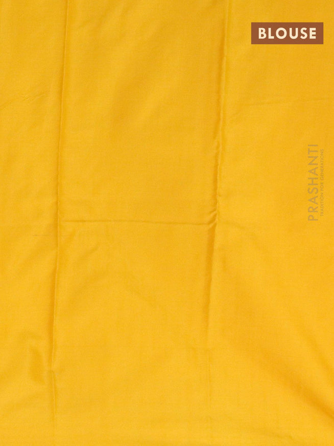 Arani semi silk saree yellow with allover zari woven weaves in borderless style - {{ collection.title }} by Prashanti Sarees