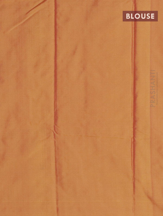 Arani semi silk saree yellowish pink with allover copper zari checked pattern and simple border - {{ collection.title }} by Prashanti Sarees