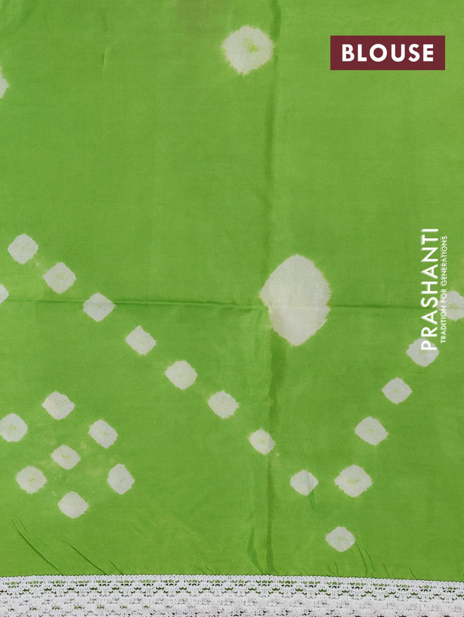 Banana silk saree light green with batik butta prints and corcia lace border - {{ collection.title }} by Prashanti Sarees