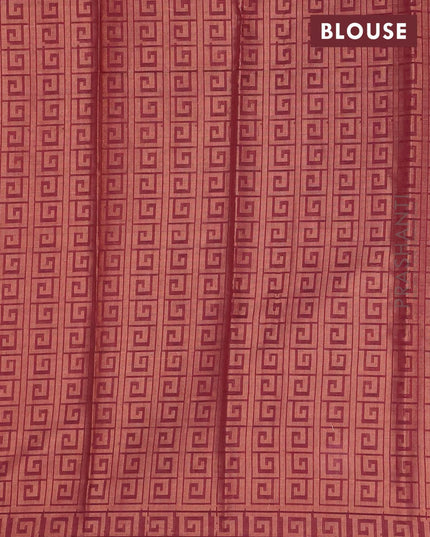 Banarasi cotton saree maroon with allover copper zari woven floral weaves and zari woven border - {{ collection.title }} by Prashanti Sarees