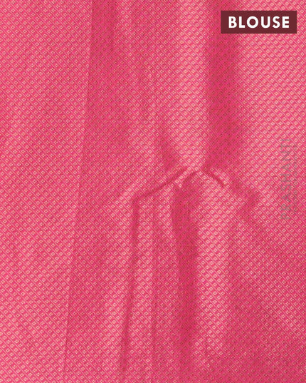 Banarasi cotton saree pink with copper zari woven geometric buttas and piping border - {{ collection.title }} by Prashanti Sarees