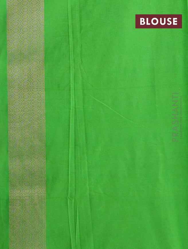 Banarasi semi katan saree pink and light green with allover zari woven buttas and zari woven border - {{ collection.title }} by Prashanti Sarees