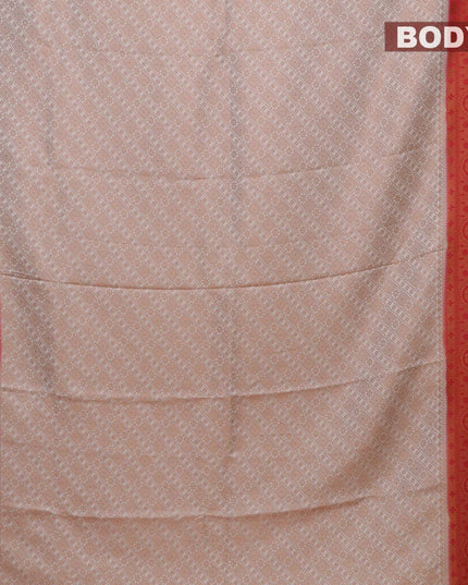 Banarasi Semi silk saree cream and red with allover zari weaves and zari woven border - {{ collection.title }} by Prashanti Sarees