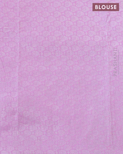 Banarasi Semi silk saree light pink with allover silver zari weaves and silver zari woven border - {{ collection.title }} by Prashanti Sarees