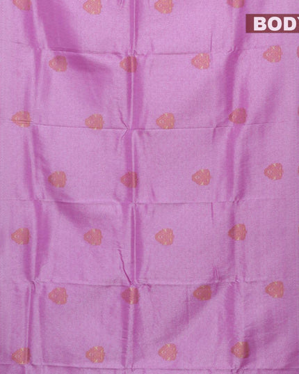 Banarasi Semi silk saree pink with allover silver zari brocade weaves and silver zari woven border - {{ collection.title }} by Prashanti Sarees