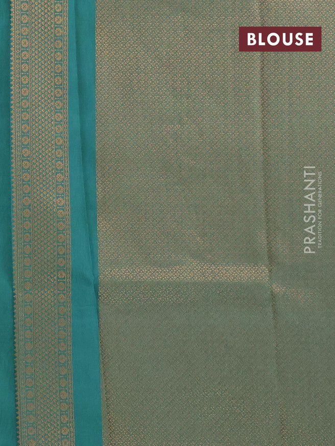 Banarasi semi silk saree yellow and dark green with allover weaves and woven border - {{ collection.title }} by Prashanti Sarees