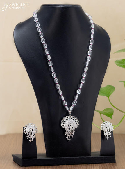 Beaded off white haaram with cz stone - {{ collection.title }} by Prashanti Sarees