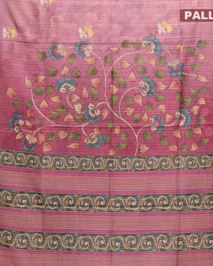 Bhagalpuri saree pastel pink with allover floral embroidery work - {{ collection.title }} by Prashanti Sarees