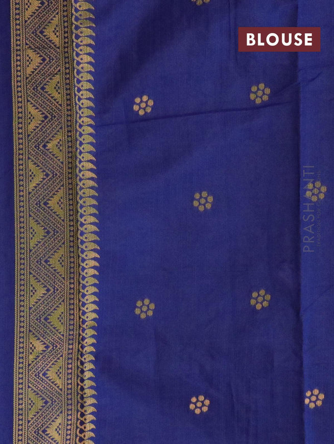 Bhagalpuri silk saree blue with allover woven buttas and woven border - {{ collection.title }} by Prashanti Sarees
