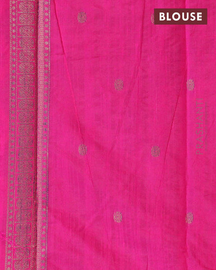 Bhagalpuri silk saree pink with allover woven buttas and long woven border - {{ collection.title }} by Prashanti Sarees