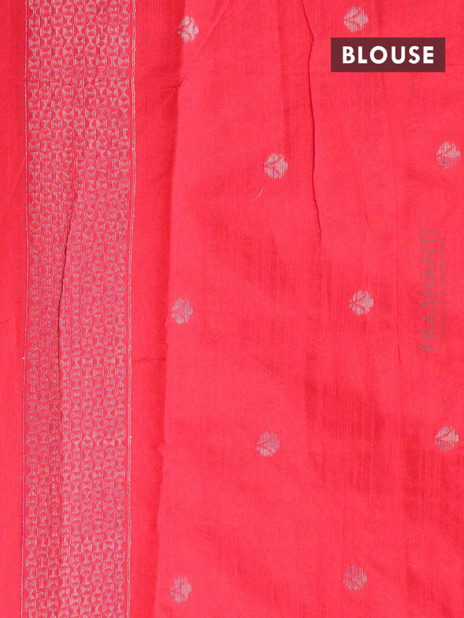 Bhagalpuri silk saree red with allover woven buttas and floral design woven border - {{ collection.title }} by Prashanti Sarees