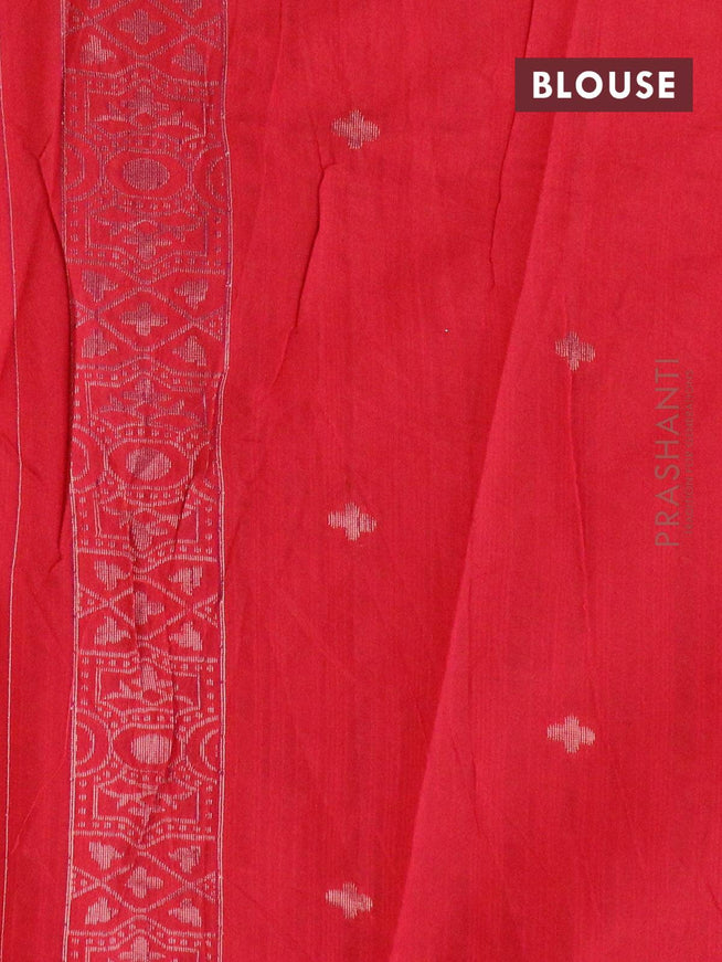 Bhagalpuri silk saree red with woven buttas and long woven border - {{ collection.title }} by Prashanti Sarees