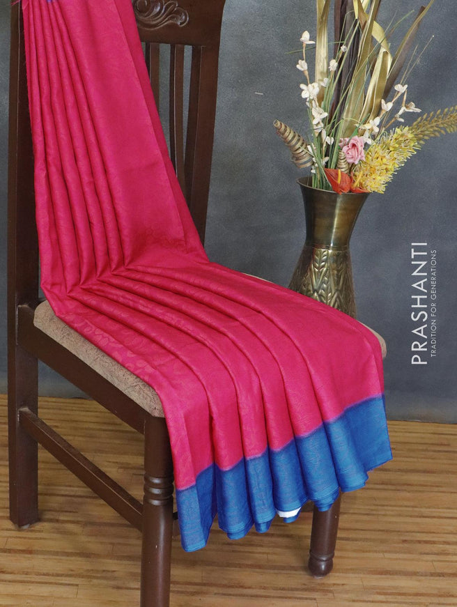 Brasso saree pink and blue with allover floral weaves - {{ collection.title }} by Prashanti Sarees
