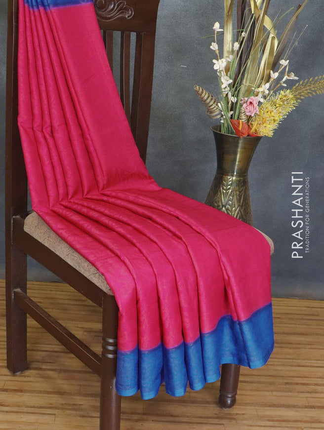 Brasso saree pink and blue with allover floral weaves - {{ collection.title }} by Prashanti Sarees