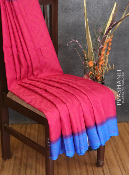 Brasso saree pink and blue with allover weaves - {{ collection.title }} by Prashanti Sarees