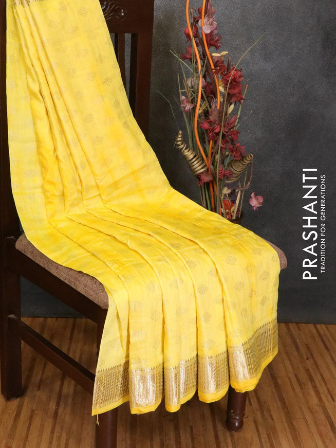 Chanderi saree yellow with tie & dye prints and zari woven border - {{ collection.title }} by Prashanti Sarees