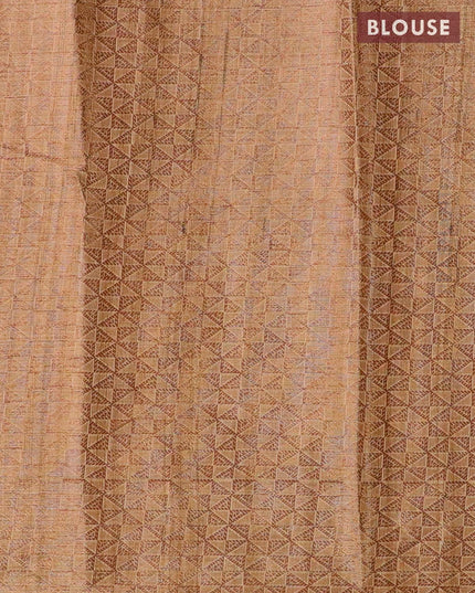 Chappa saree beige and khaki shade with floral butta prints and banarasi style border - {{ collection.title }} by Prashanti Sarees
