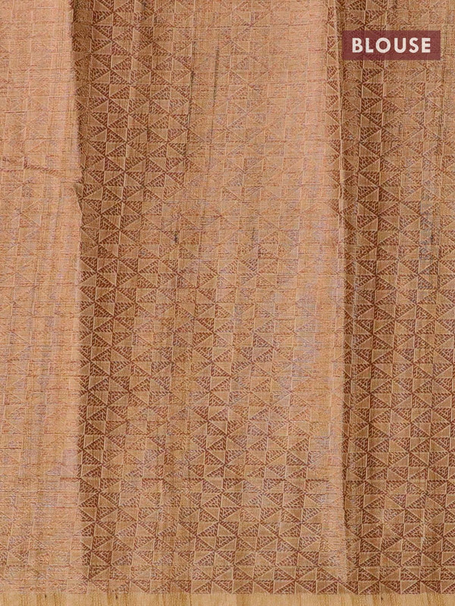 Chappa saree beige and khaki shade with floral butta prints and banarasi style border - {{ collection.title }} by Prashanti Sarees