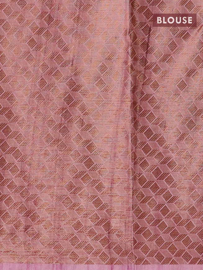 Chappa saree beige and mauve pink with floral butta prints and banarasi style border - {{ collection.title }} by Prashanti Sarees
