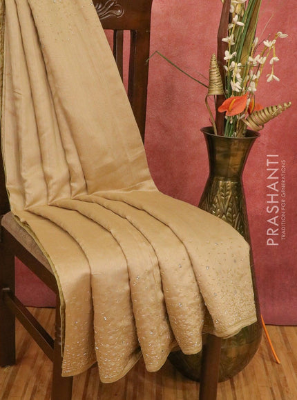 Chappa saree beige with embroidery beads & stone work - {{ collection.title }} by Prashanti Sarees