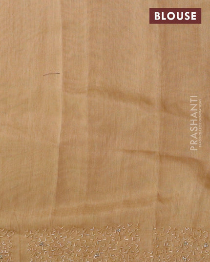 Chappa saree beige with embroidery beads & stone work - {{ collection.title }} by Prashanti Sarees