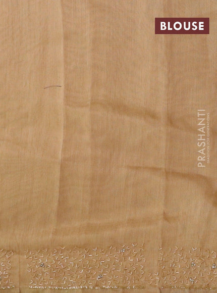 Chappa saree beige with embroidery beads & stone work - {{ collection.title }} by Prashanti Sarees