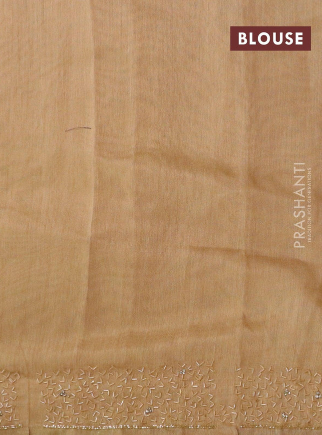 Chappa saree beige with embroidery beads & stone work - {{ collection.title }} by Prashanti Sarees