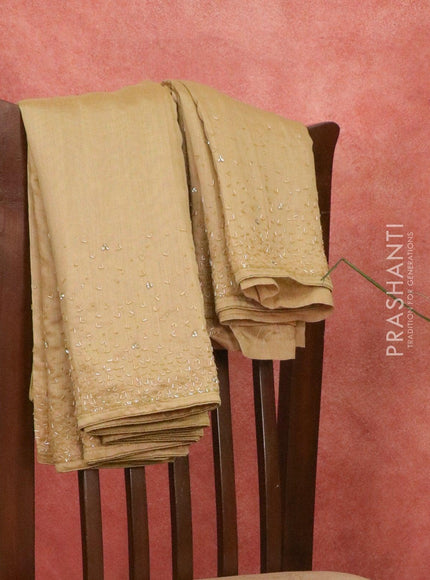 Chappa saree beige with embroidery beads & stone work - {{ collection.title }} by Prashanti Sarees
