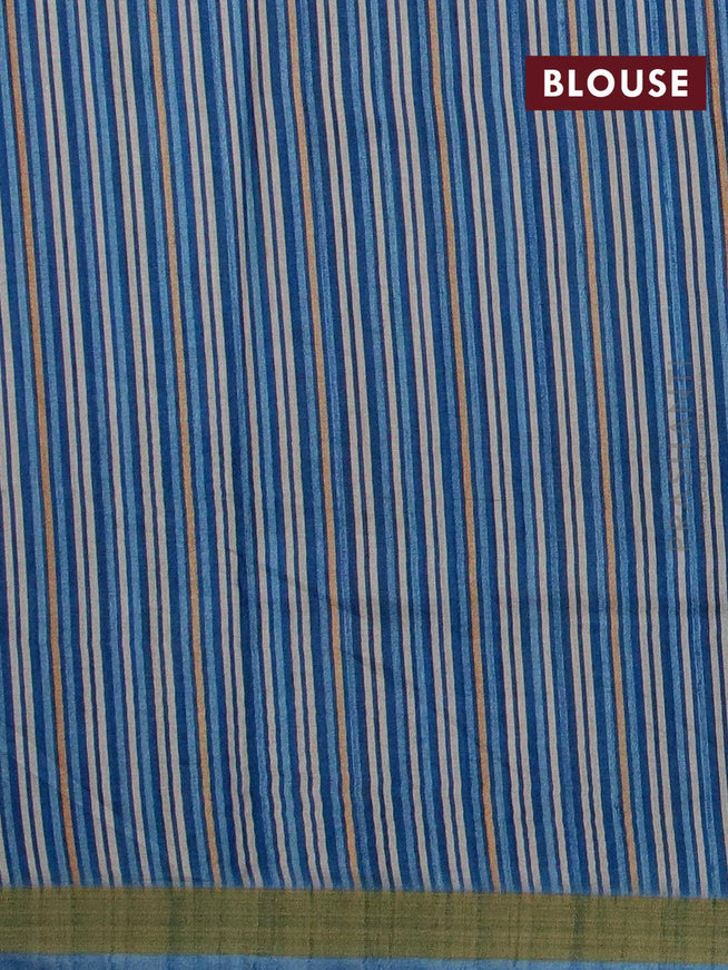 Chappa saree blue with allover geometric prints and zari woven border - {{ collection.title }} by Prashanti Sarees