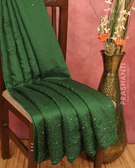 Chappa saree green with stone & beaded embroidery work - {{ collection.title }} by Prashanti Sarees