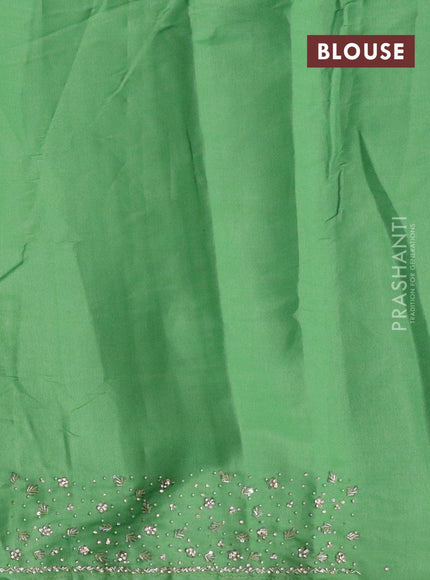 Chappa saree green with stone & beaded embroidery work - {{ collection.title }} by Prashanti Sarees